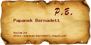 Papanek Bernadett névjegykártya